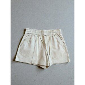 PAM & GELA Cream Leather Dress Shorts Size Small